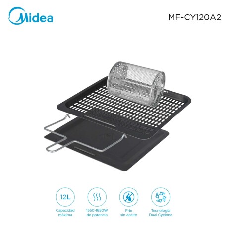 FREIDORA S/ACEITE MIDEA 12-LITROS NEGRO MF-CY120A2