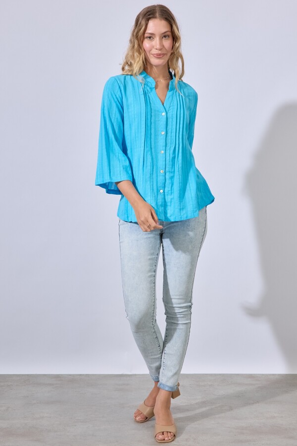 Blusa Algodon Bordado CELESTE