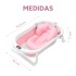 Baño Plegable Termómetro + Colchón Bebé Baby Antideslizante Color Variante Rosado