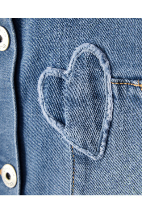 Jumper jean con parches corazón Sin color