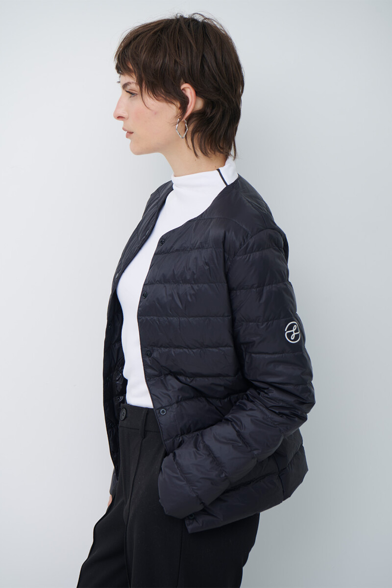 CAMPERA PLUMAS NEGRO