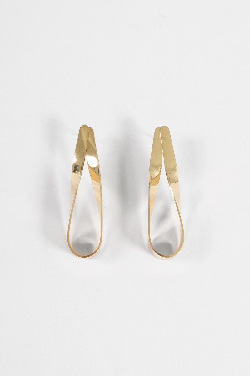 Caravanas acero vuelta dorado