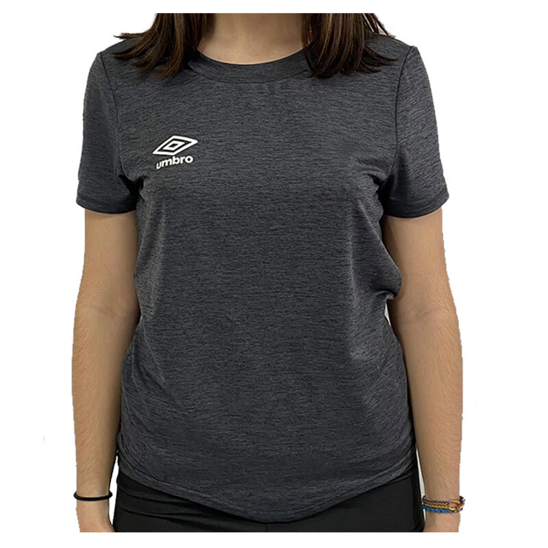 Remera de Mujer Umbro Active Dama Gris Melange - Blanco