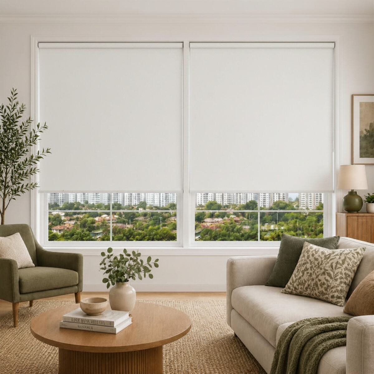 Set x2 Cortina roller blackout 180x200 cm - BLANCO 
