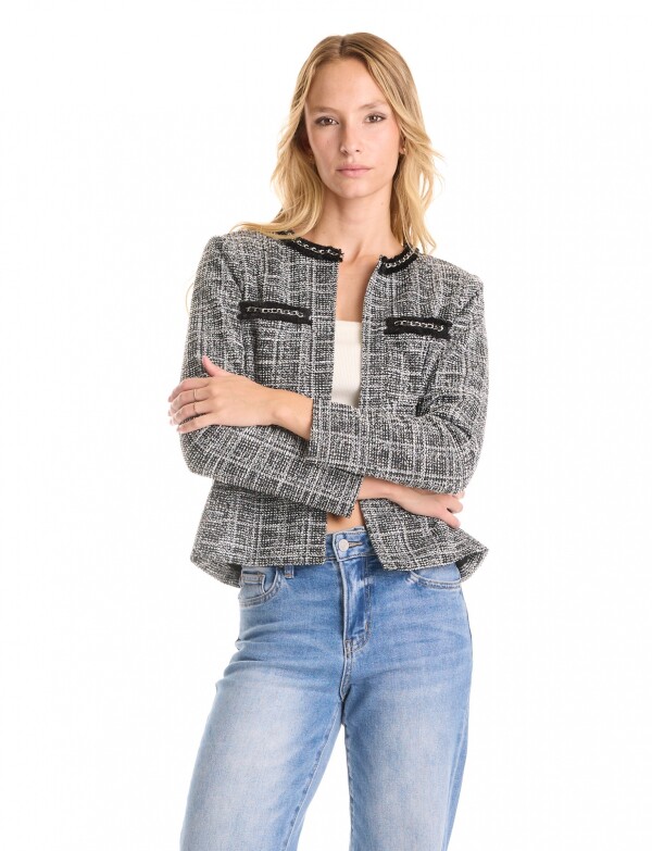 Chaqueta Tweed NEGRO/BLANCO