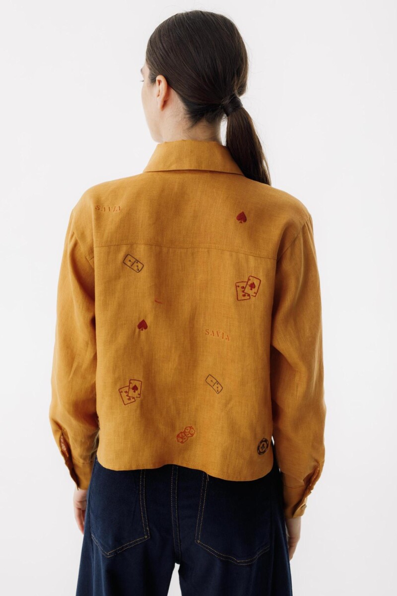 Camisa Azar Detail Camel
