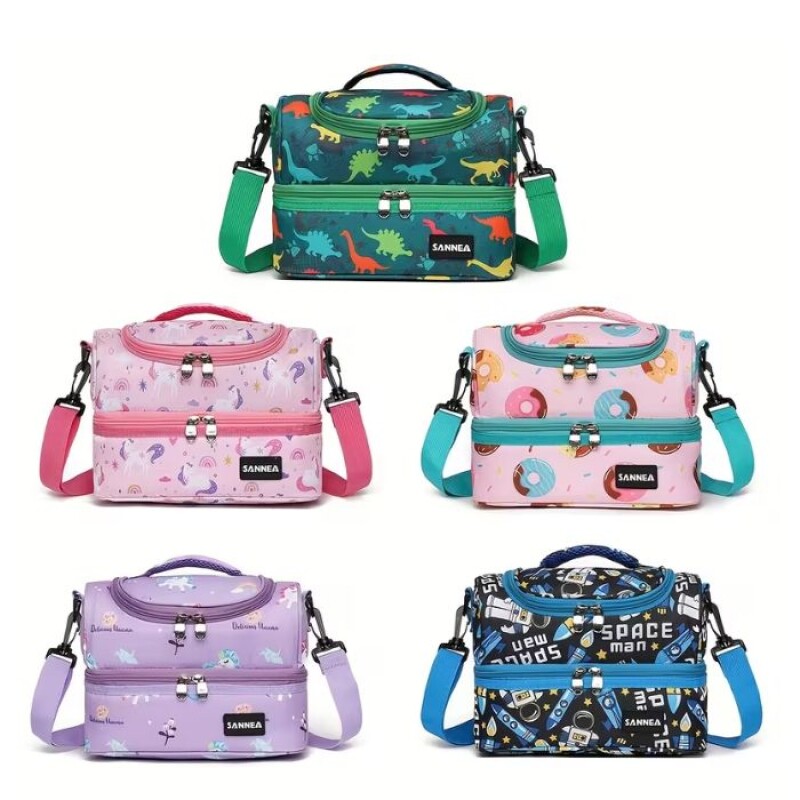 Lunchera Escolar Termica Infantil Sannea 2 Pisos 7 Litros rosa