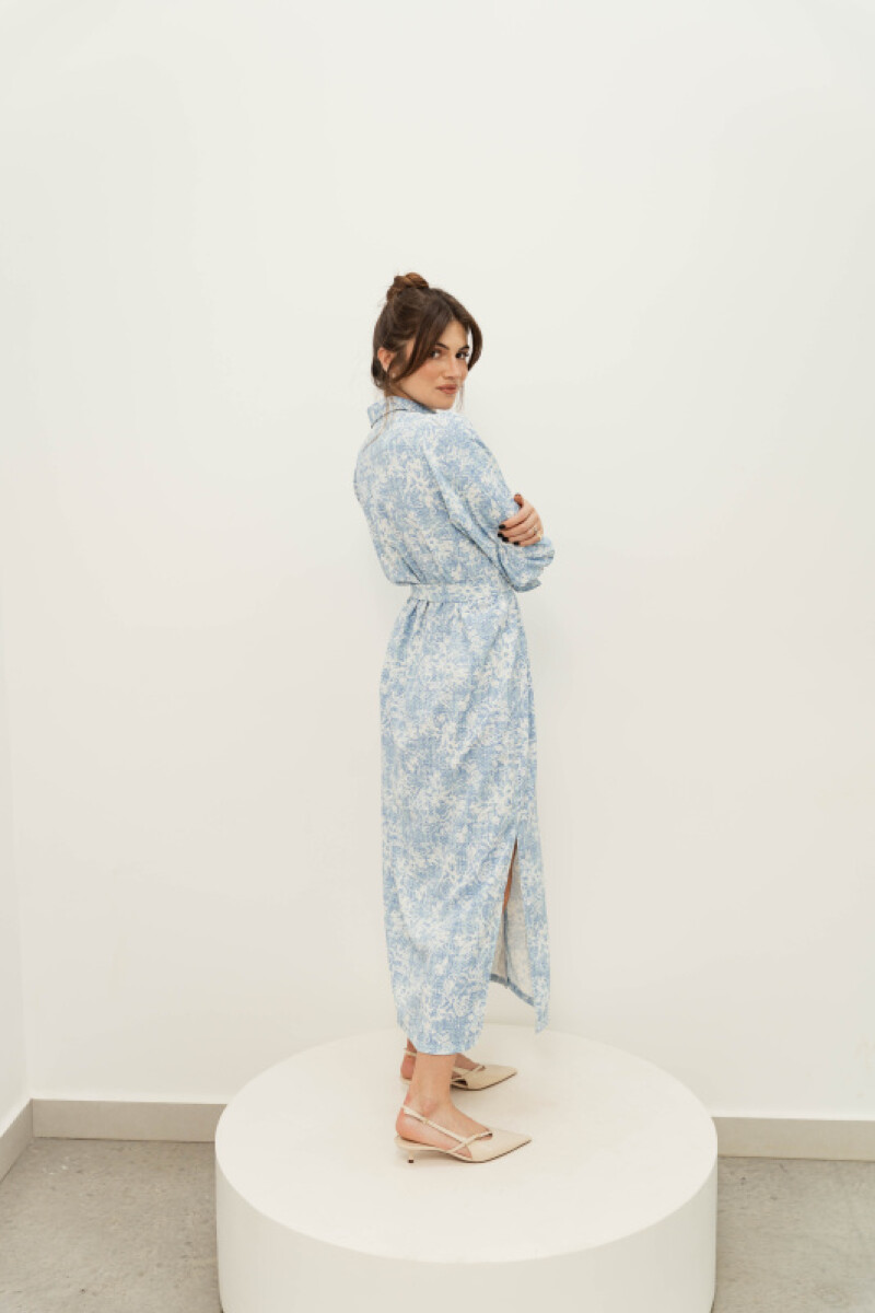 CAMISERO BRENDA MAXI BOTANICAL BLUR BLUE CAMISERO BRENDA MAXI BOTANICAL BLUR BLUE