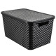 Set x2 caja simil ratán 7 lts NEGRO