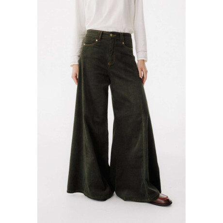 Pantalón Wide XL Corderoy Verde