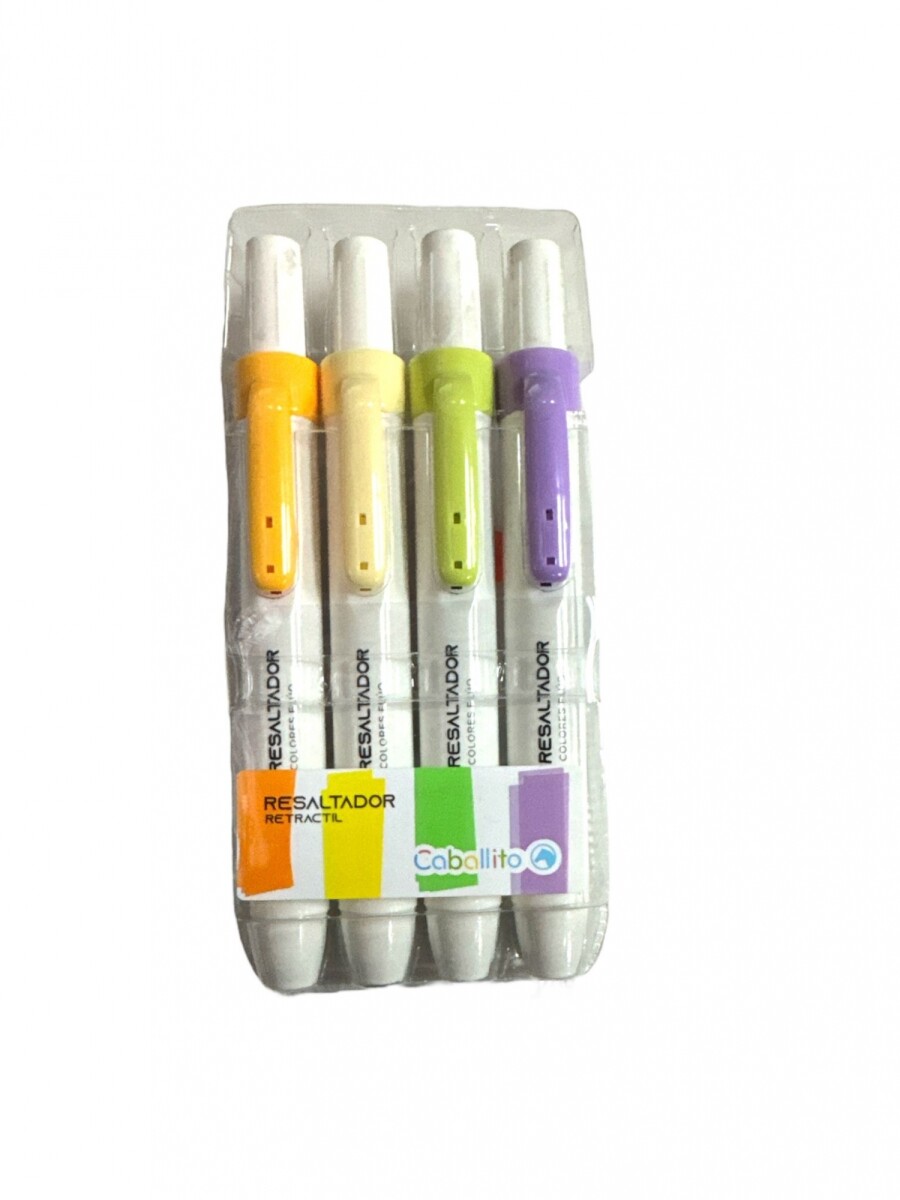 Resaltador Caballito Retractil x4 