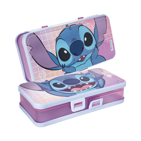 Cartuchera Plástica Stitch con 2 Compartimientos U