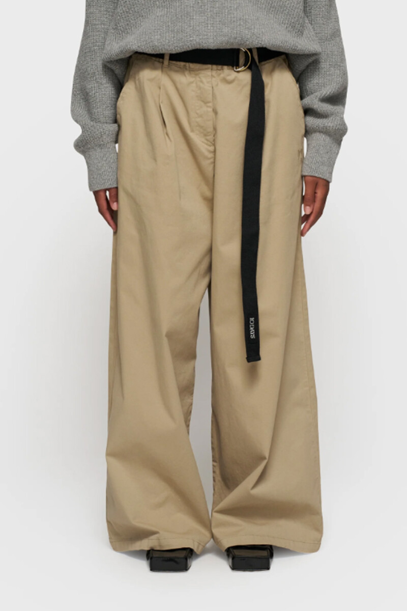 WIDE PANTS TWILL Beige
