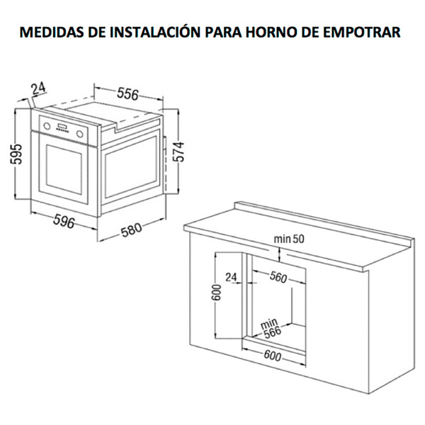 Horno De Empotrar James Hee Inoxidable G2 HORNO DE EMPOTRAR JAMES HEEG2 INOX 41140