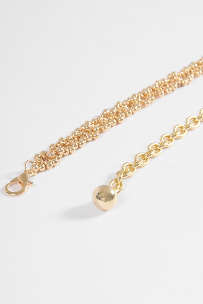 Cinturón metálico borlas dorado