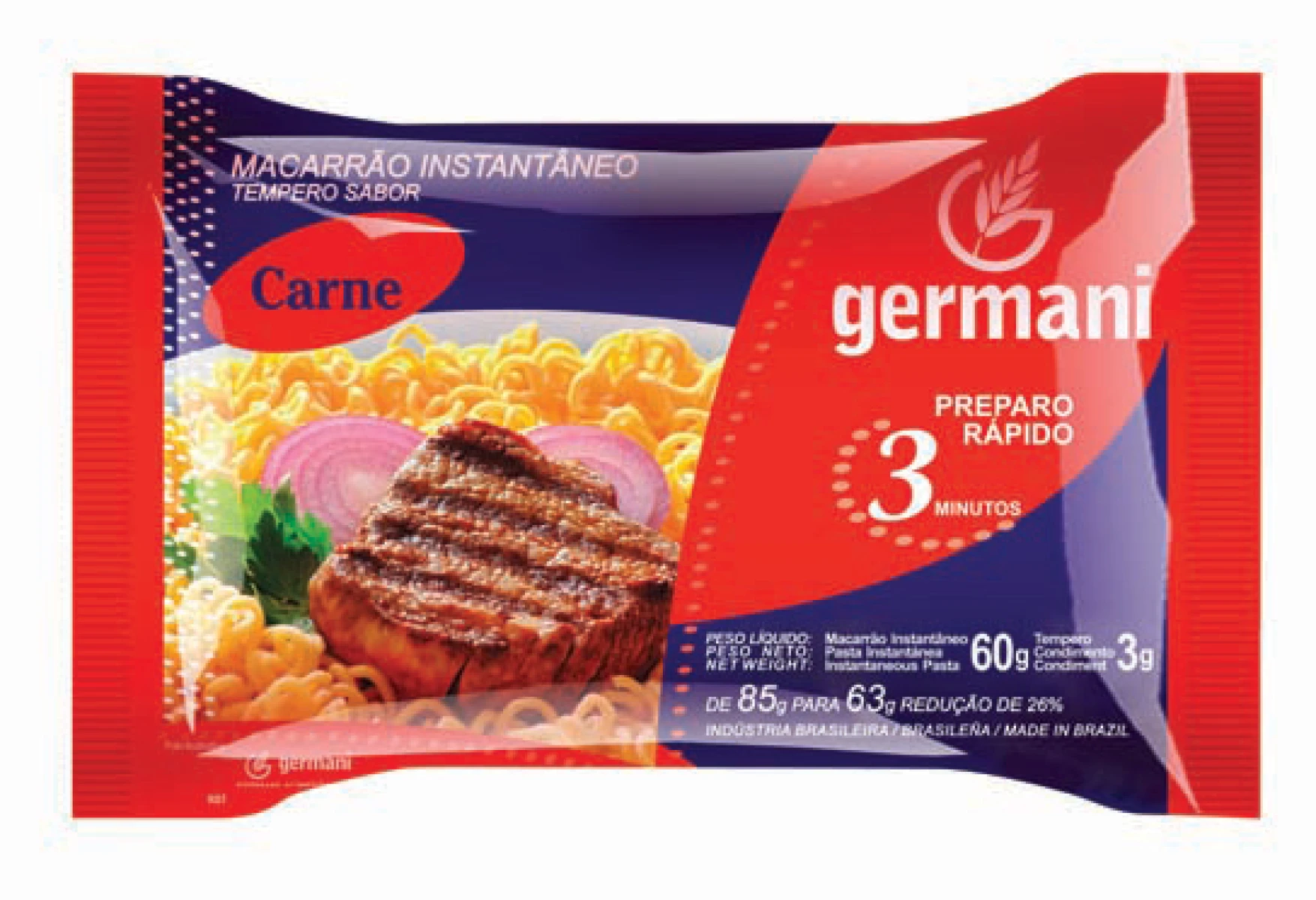 PASTA INSTANTANEA GERMANI 63G CARNE 