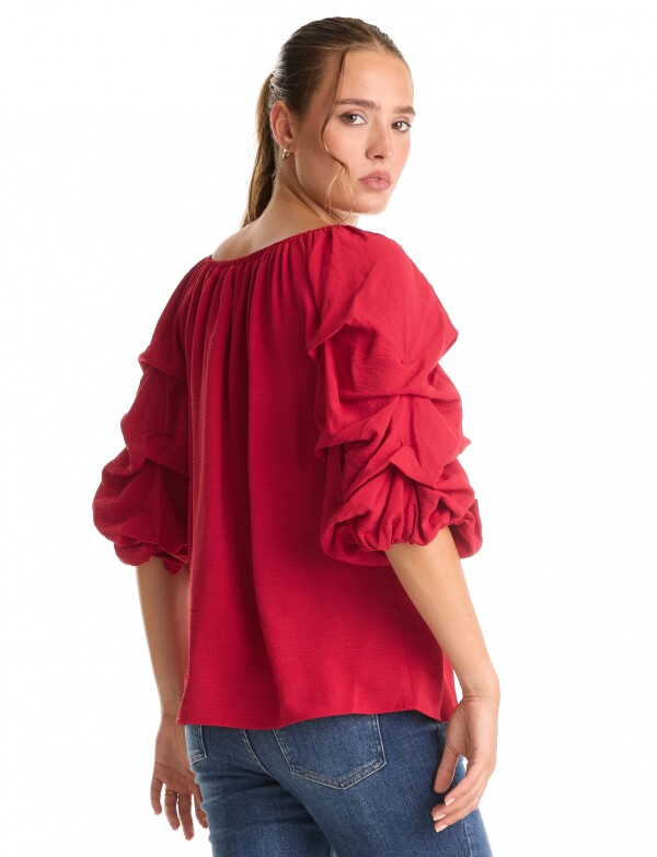 Blusa Manga Volados ROJO