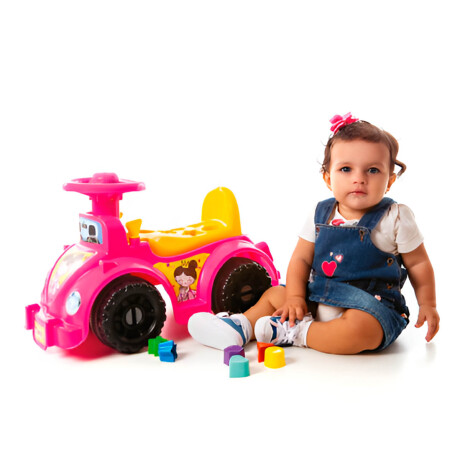 Buggy Andador Infantil Interactivo Bocina Brasilero Rosa