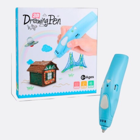 Lápiz 3D USB Con 6 mts De Filamento Celeste