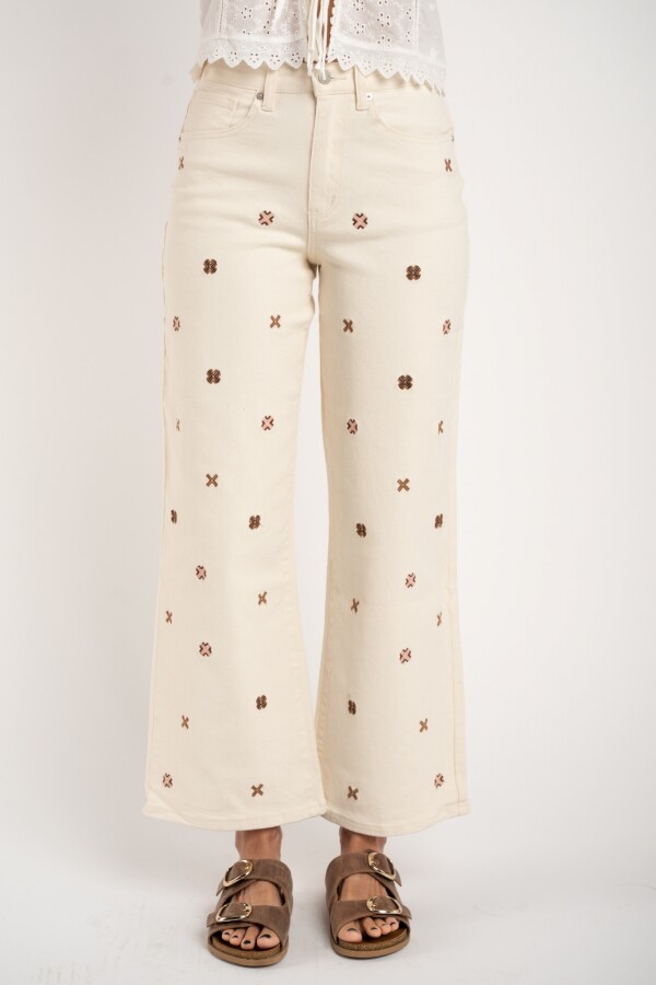 Jean Recto Bordado Off White