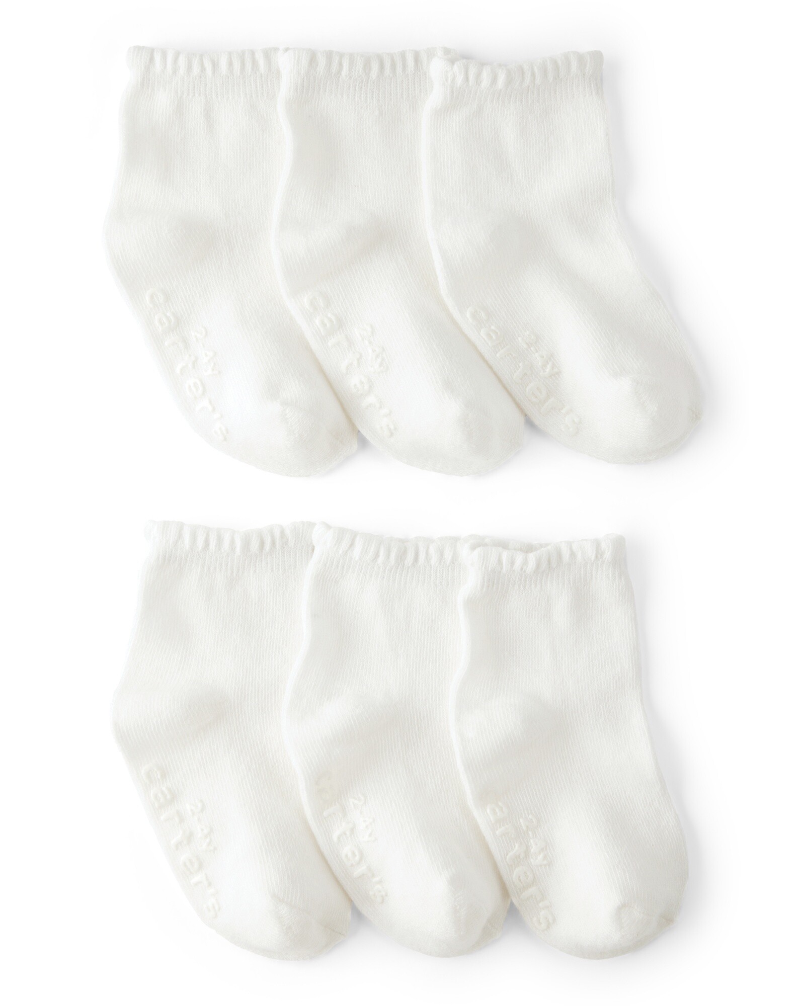Pack seis pares de medias festoneadas. Talle 2/4T Sin color
