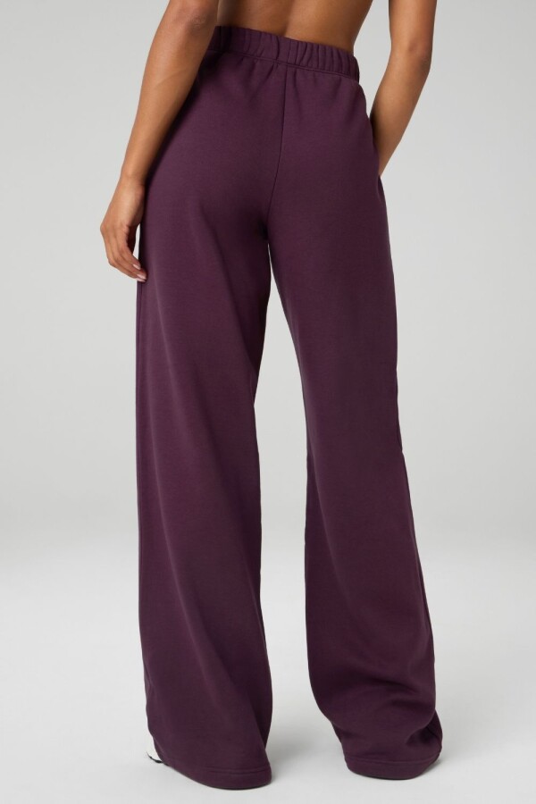Cozy Fleece Wide Leg Sweatpant-Short Oxblood