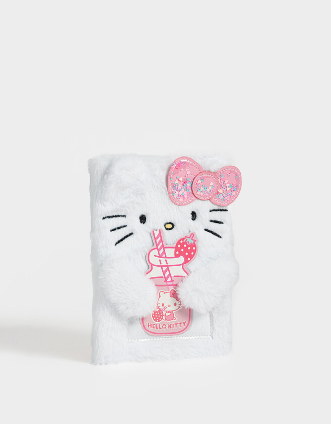 Anotadores Cuadernos y Memos Peludo Cuaderno Peluche "hello Kitty" - Blanco