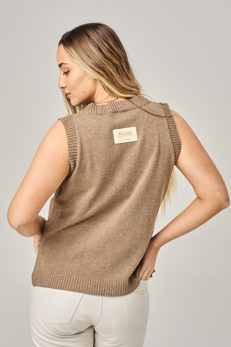 Chaleco cleo Taupe lurex