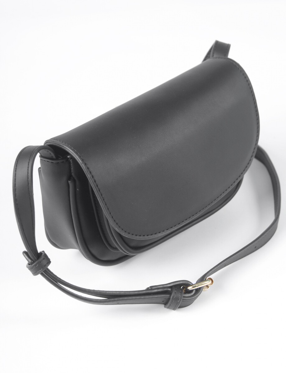 Bandolera con tapa y bolsillo - negro — Symphorine