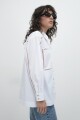 Camisa oversized con vainillas blanco
