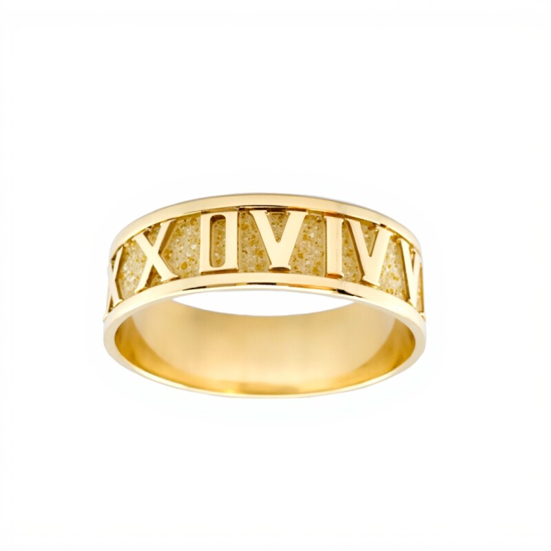 Anillo Numeros Romanos-Oro bajo-Sin Piedra-AN8205 sinpiedra