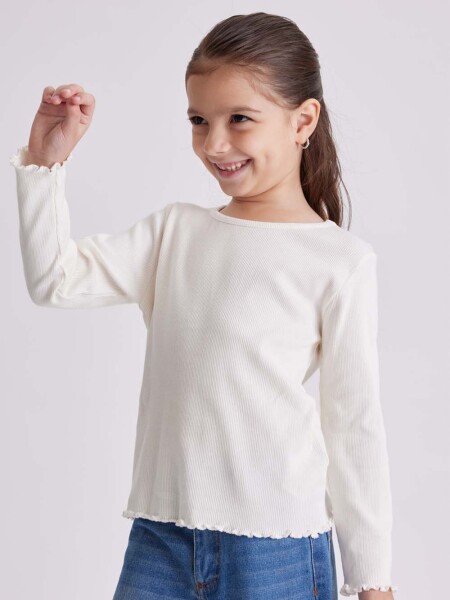 Remera manga larga rib Crudo