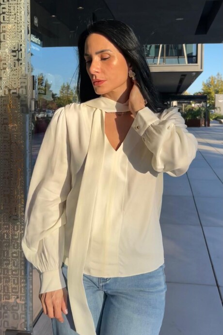 Blusa Lorena manga larga Off White