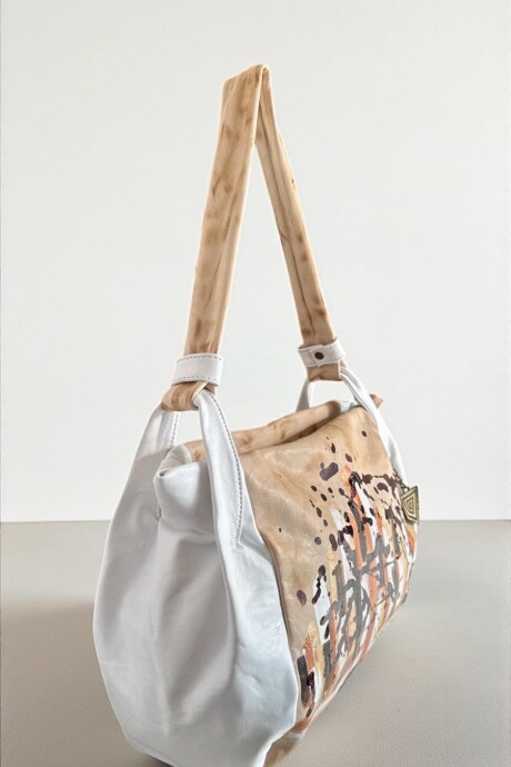 Cartera ROMI Blanca Y Natu Con Arte Cartera ROMI Blanca Y Natu Con Arte