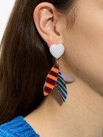 Pendientes Asimétricos Con Cuentas Multicolor multicolor