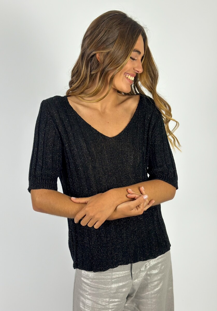 TOP PARADISO CON LUREX - NEGRO 