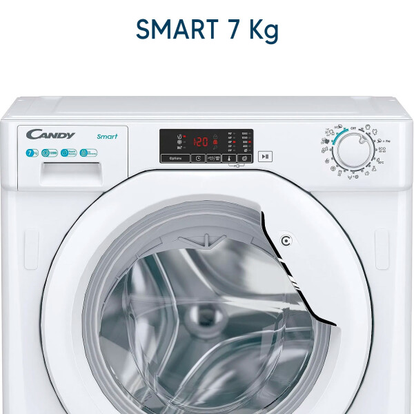 Lavarropas Candy Smart Cbw 27d1e-s 7 Kg Integrable LAVARROPA CANDY CBW 27D1E-S FRONTAL