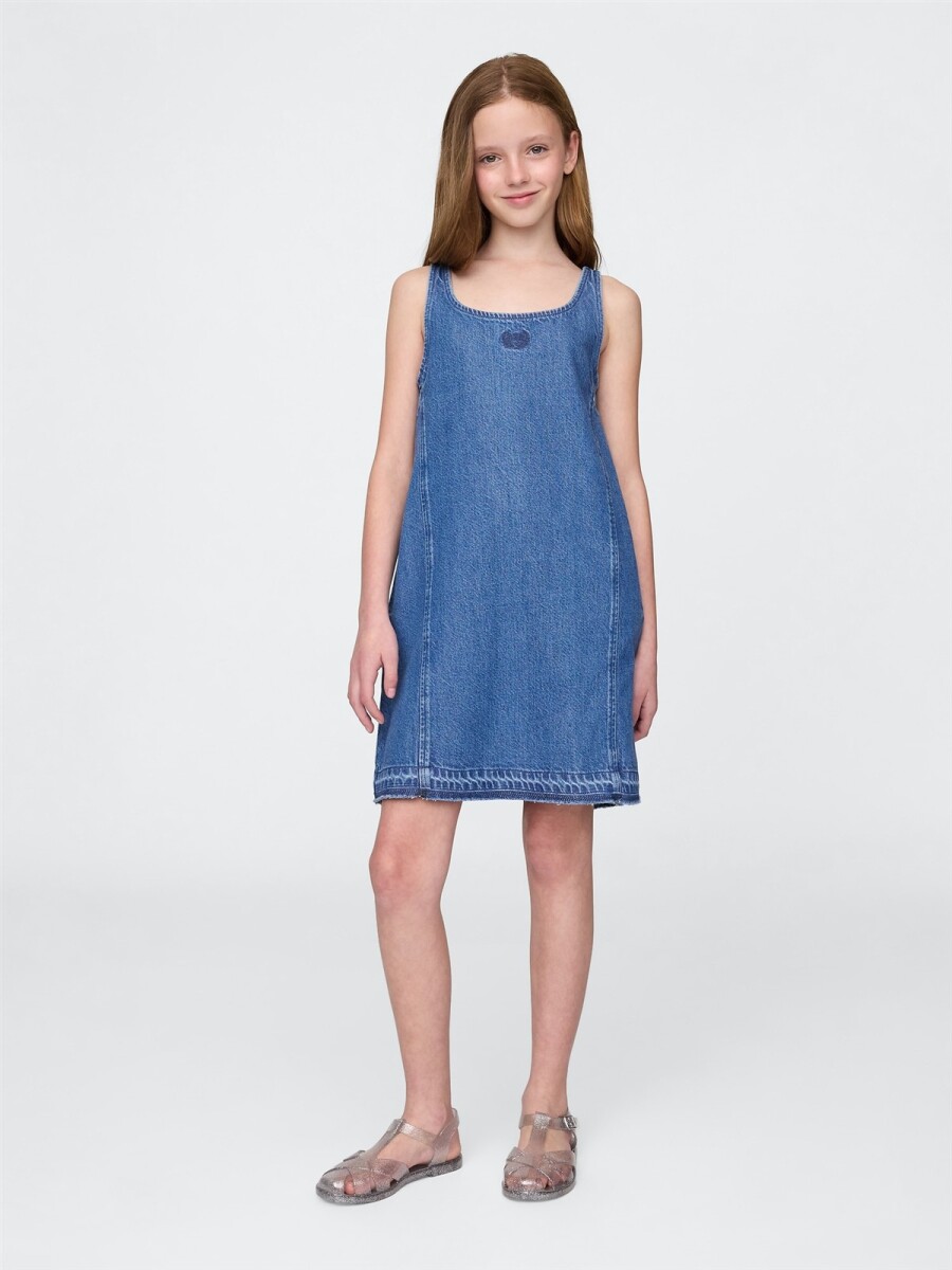 Vestido Jean Niña - Medium Wash 