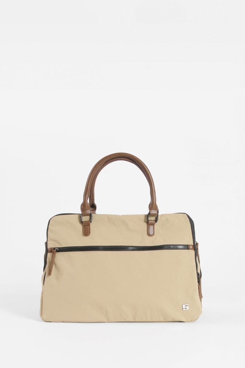 Briefcase para laptop con correa beige