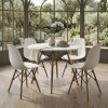 Juego de comedor Con Mesa Circular de 80cm + 4 Sillas Eames Blanco/Blanco