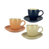 Taza de te con plato 200 ml colores surtidos Taza de te con plato 200 ml colores surtidos