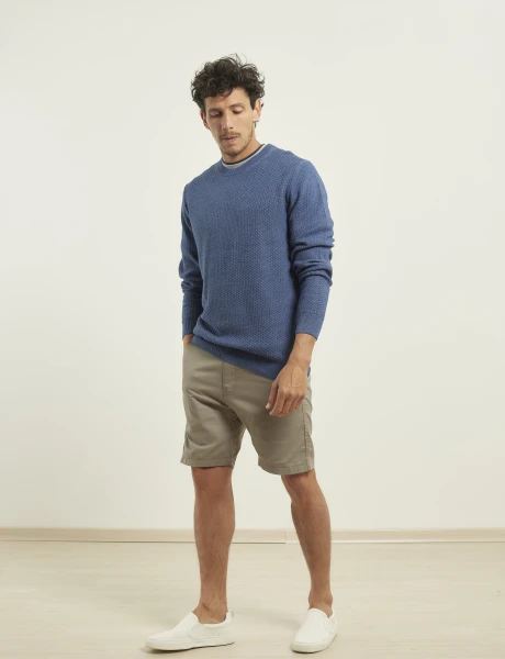 470591 SWEATER PUNTO FINO HARRINGTON LABEL Azul Piedra