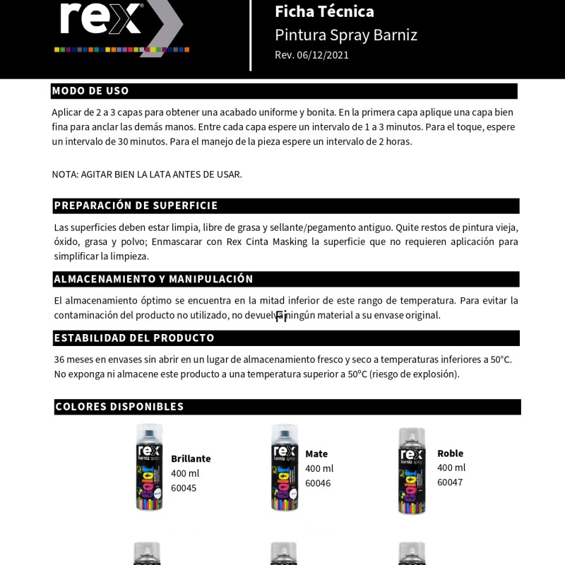 Barniz Aerosol-spray Secado Rápido interior-Exterior Alerce