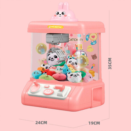 Máquina Infantil Grúa Juguetes Peluches Con Sonido Rosado