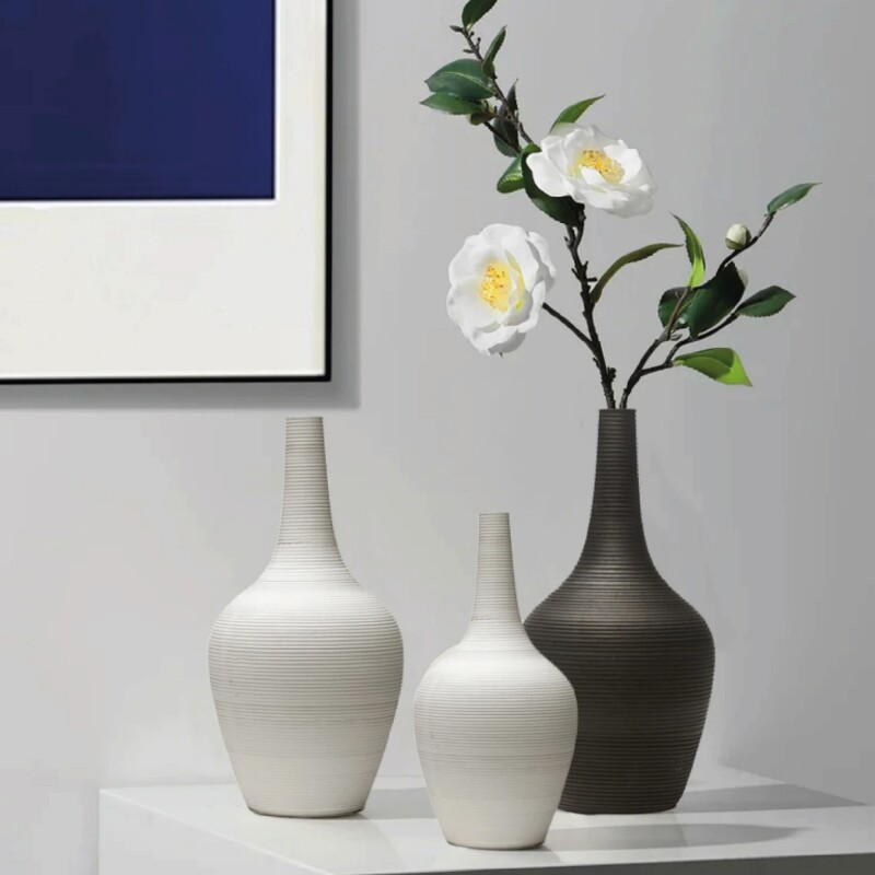 FLORERO CERAMICA D13x25CM BLANCO/NEGRO MATE FLORERO CERAMICA D13x25CM BLANCO/NEGRO MATE