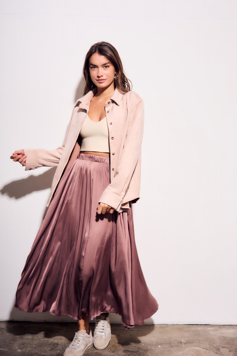 Camisa Gamuza Cuero Vegano Rosa