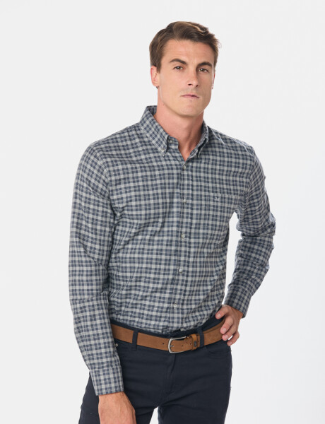 CAMISA SPORTS A CUADROS Gris