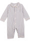 Pijama De Rayas Con Contraste Blanco Roto