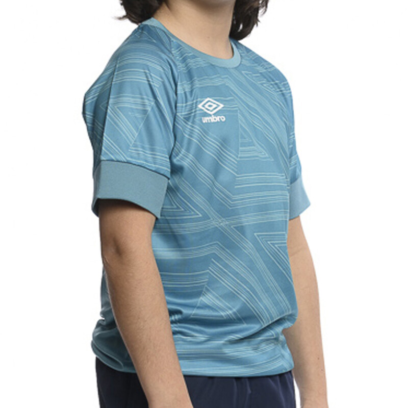 Remera Infantil Umbro Zagz Junior Verde Petroleo - Blanco