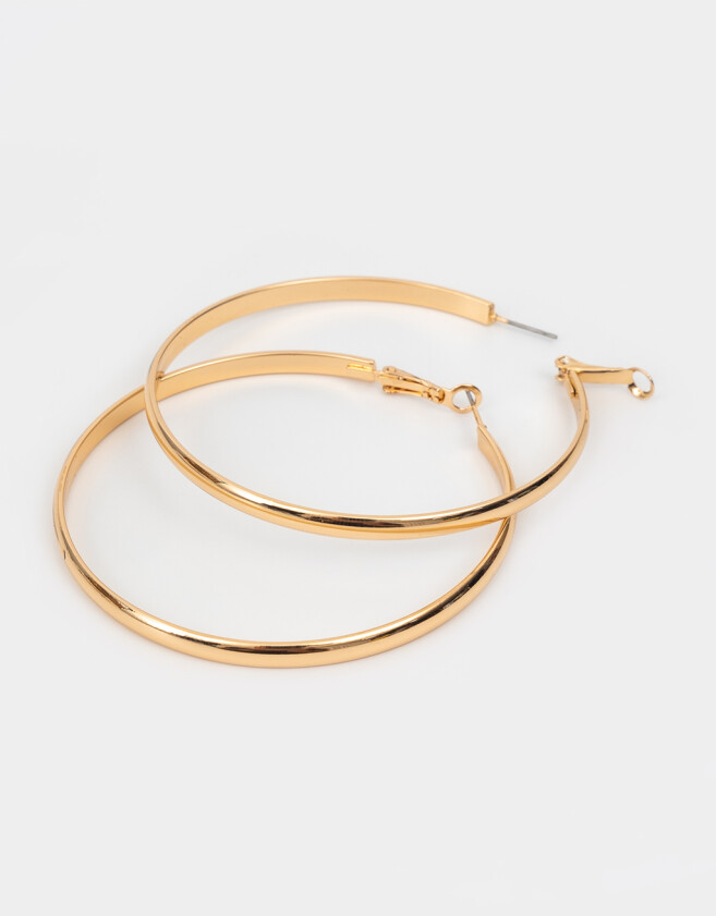Aros Argollas Metal Aros De Metal - Dorado